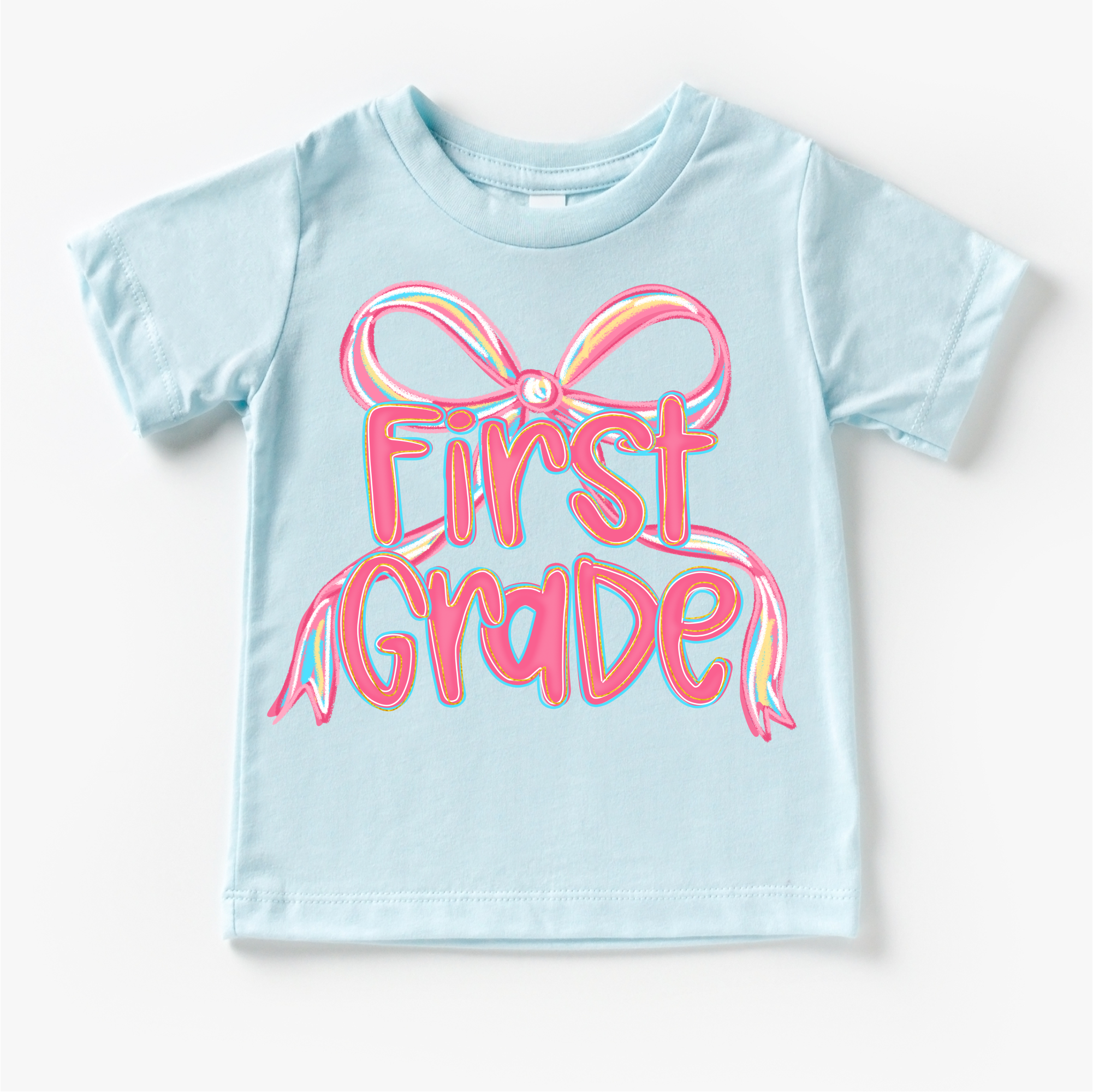 Girls 1st Grade Bow Back To School Shirt - First Day Of School Tee