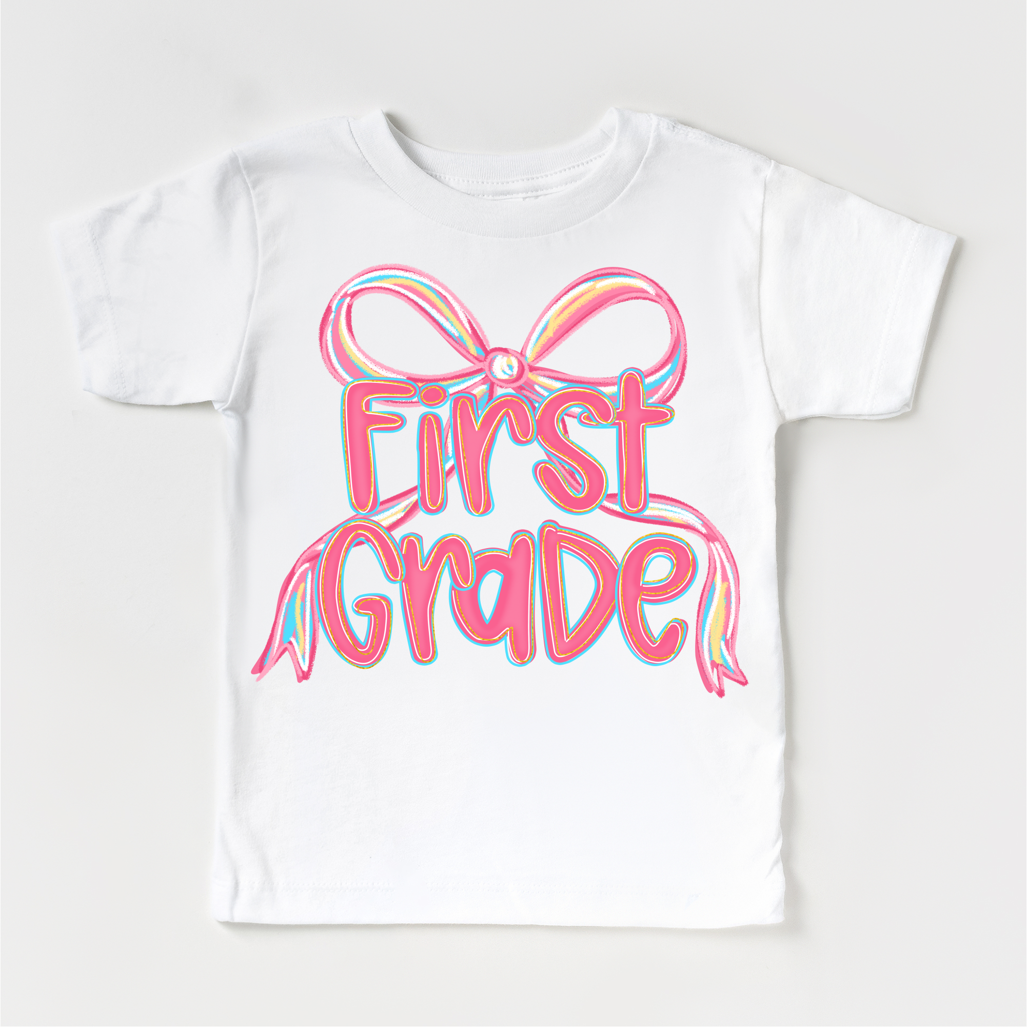 Girls 1st Grade Bow Back To School Shirt - First Day Of School Tee