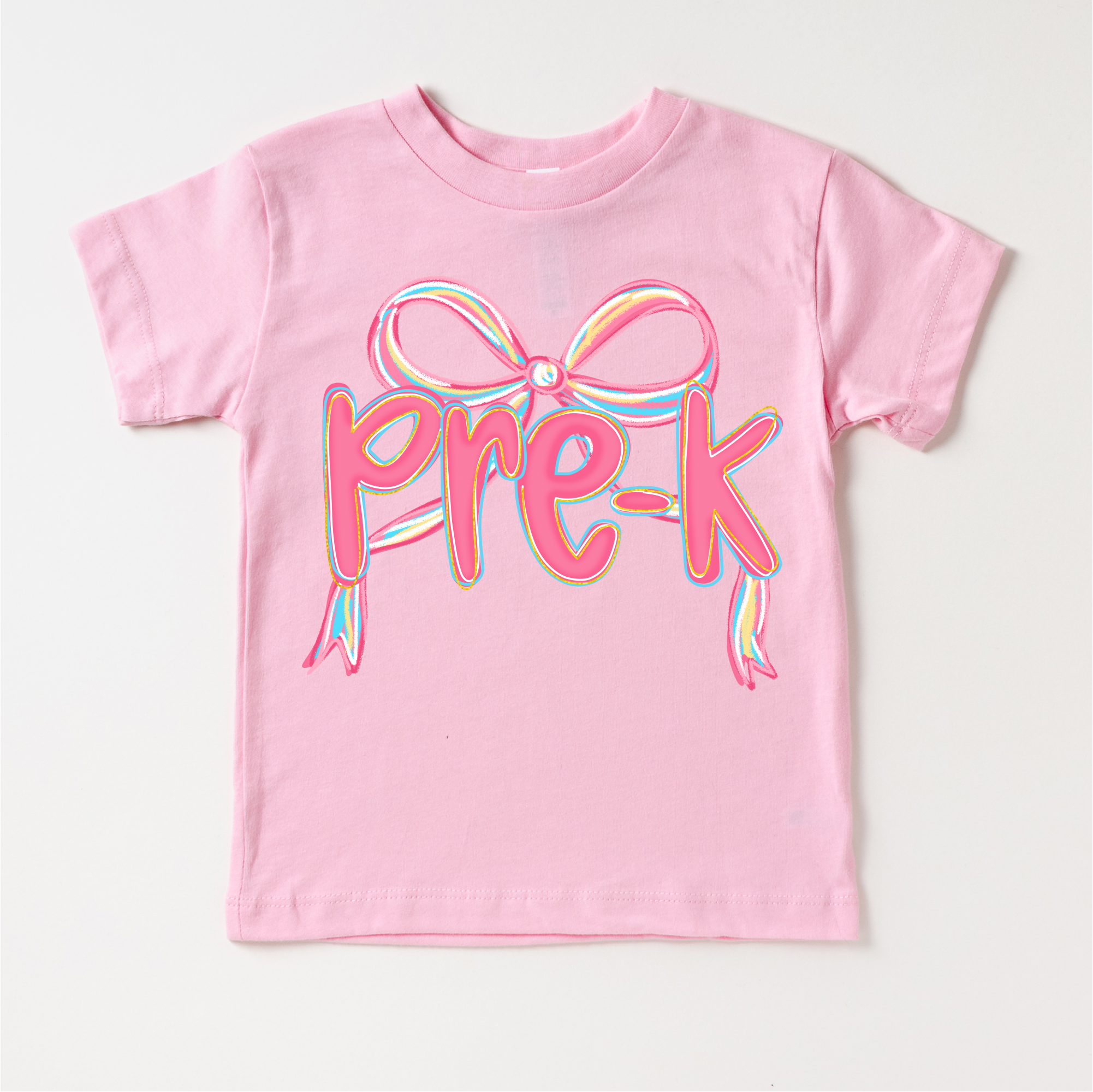 Girls Pre-K Bow Back To School Shirt - First Day Of School Tee