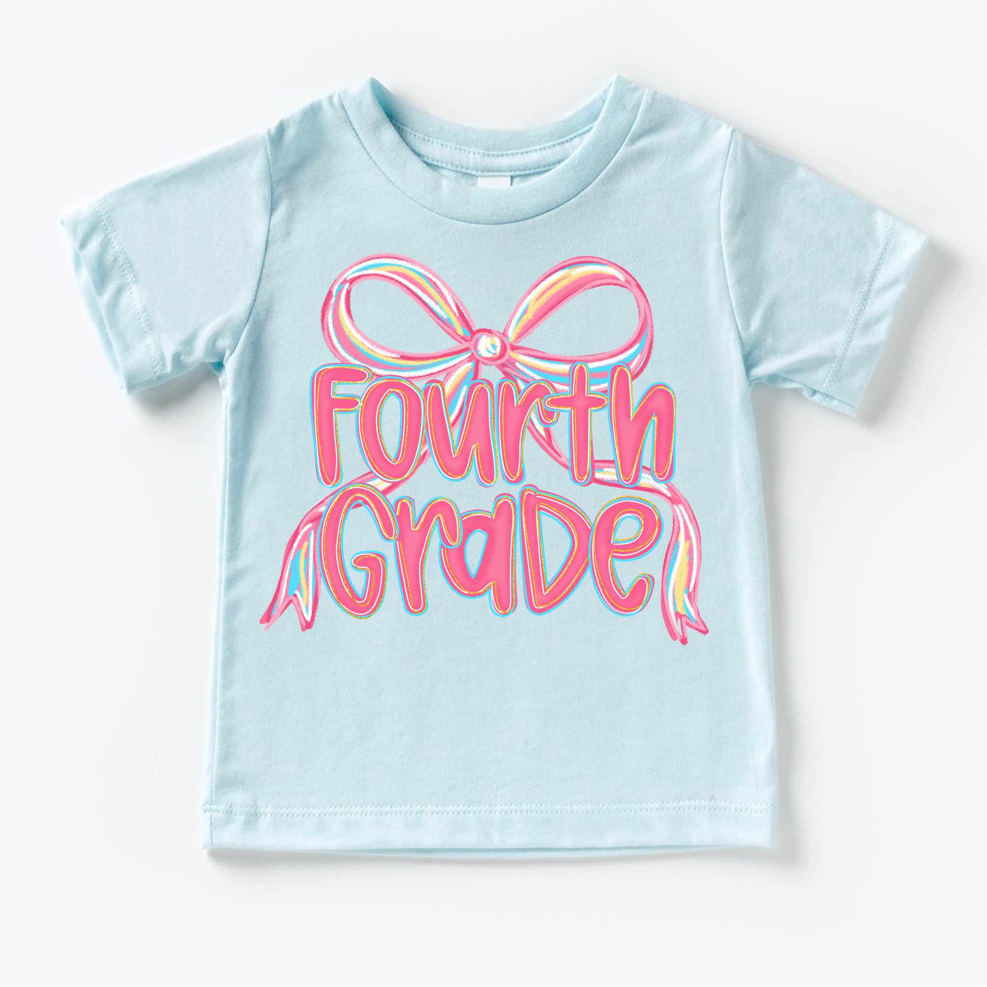 Girls Fourth Bow Back To School Shirt - First Day Of School Tee
