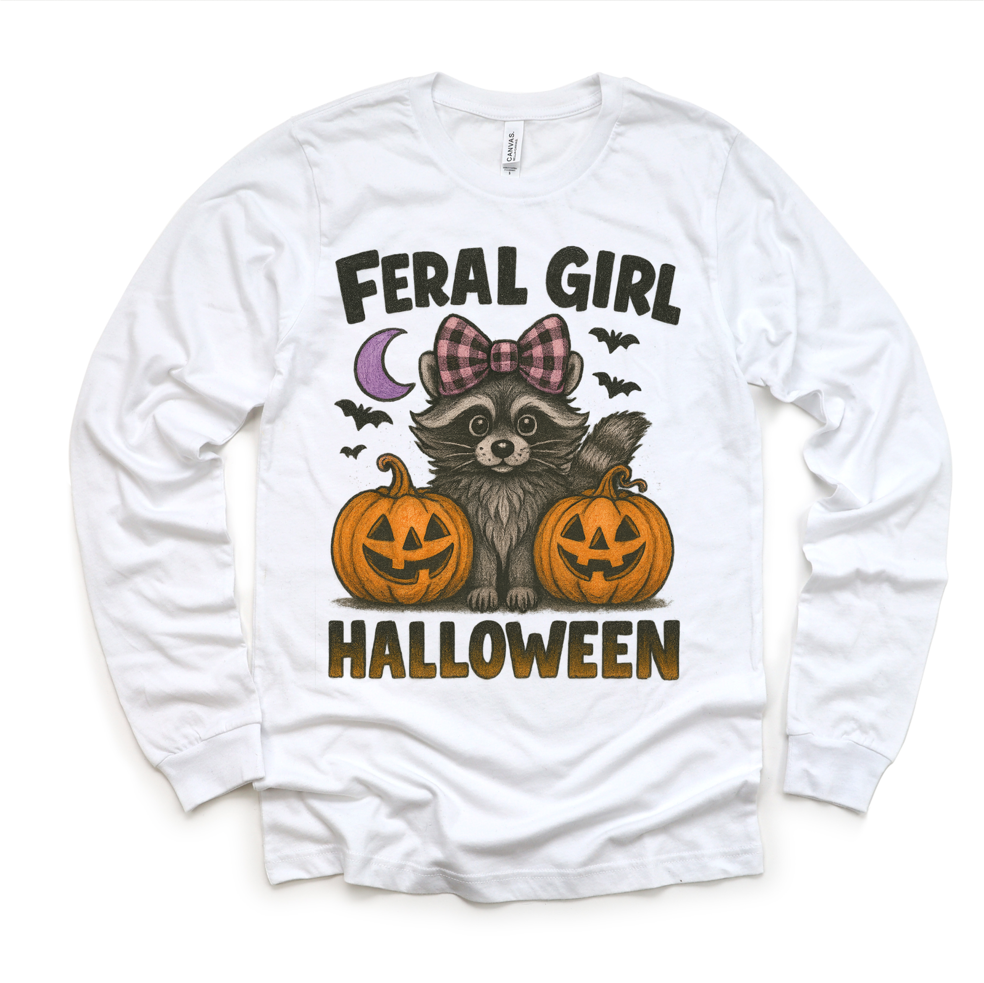 Feral Girl Halloween Shirt - Halloween Racoon Tee