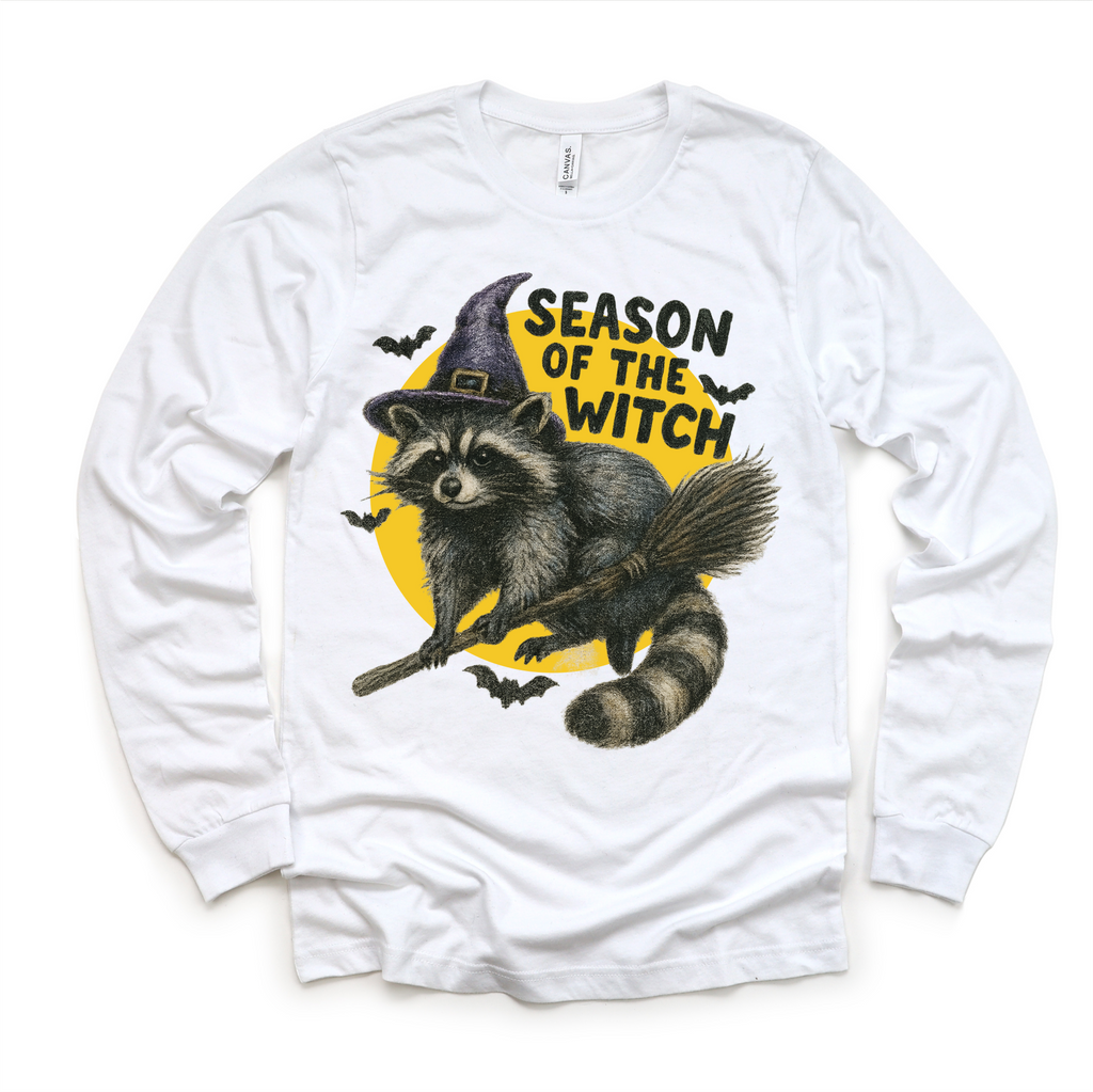Season Of The Witch Racoon Halloween Shirt - Halloween Tee - MU93