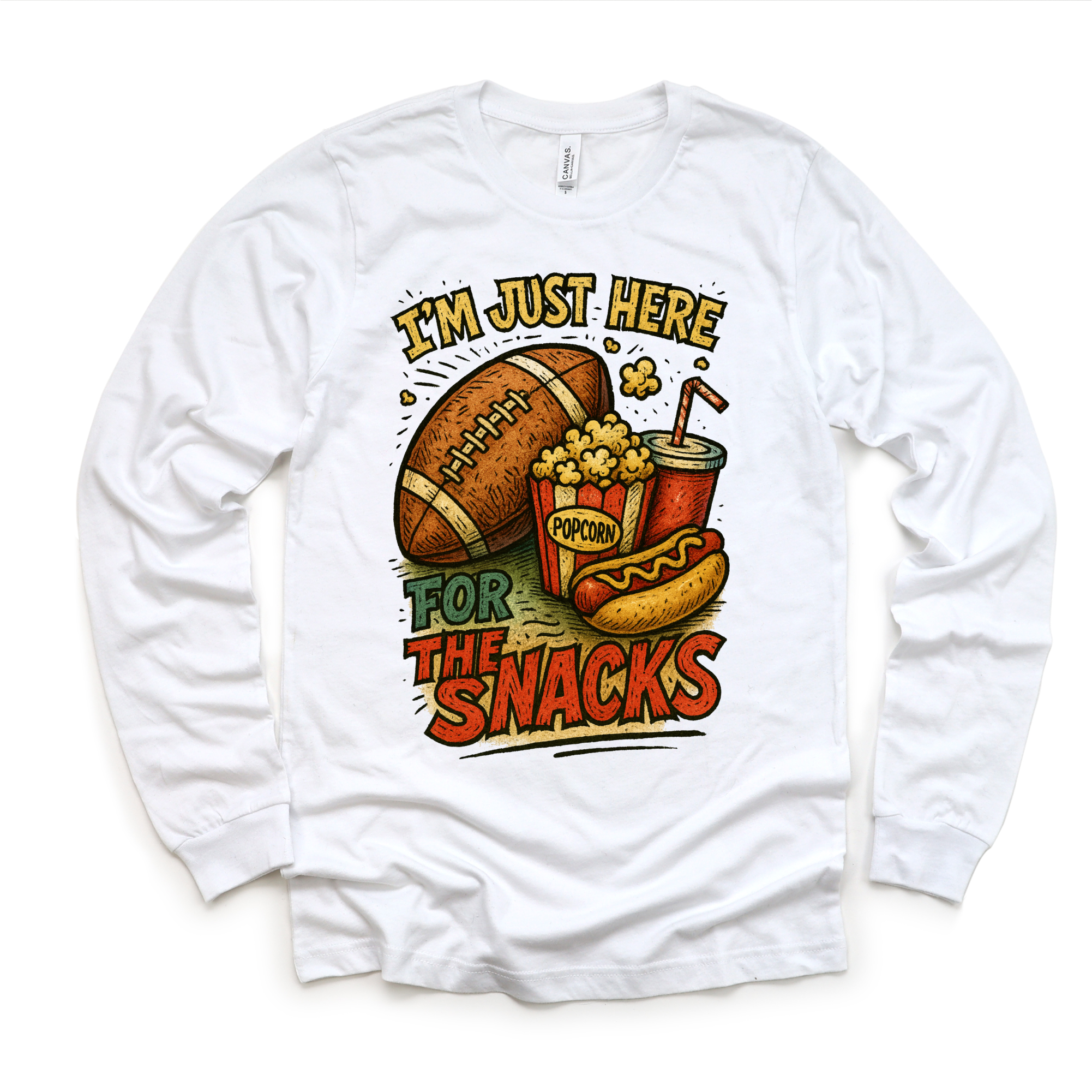 I'm Just Here For The Snacks Football Shirt - Football Tee - MZ48