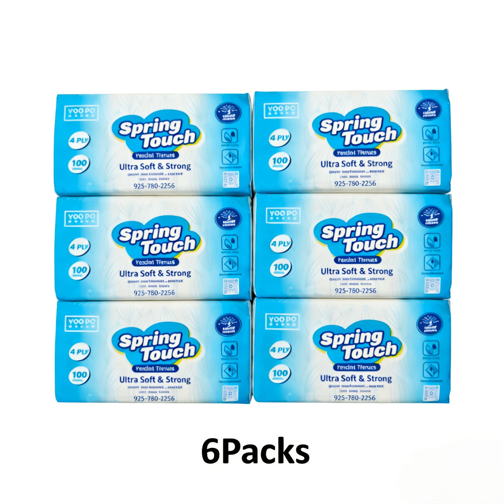 Spring Touch 4-Ply Toilet Paper Ultra Soft Strong Bath Tissue 10/20/30 Rolls Lint-Free