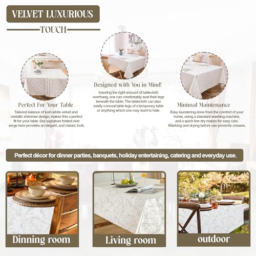 Majestic Velvet Tablecloths, Gold Branch