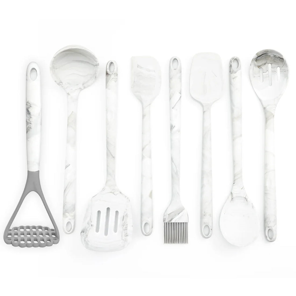 Marble Silicone Slotted Spoon 13''