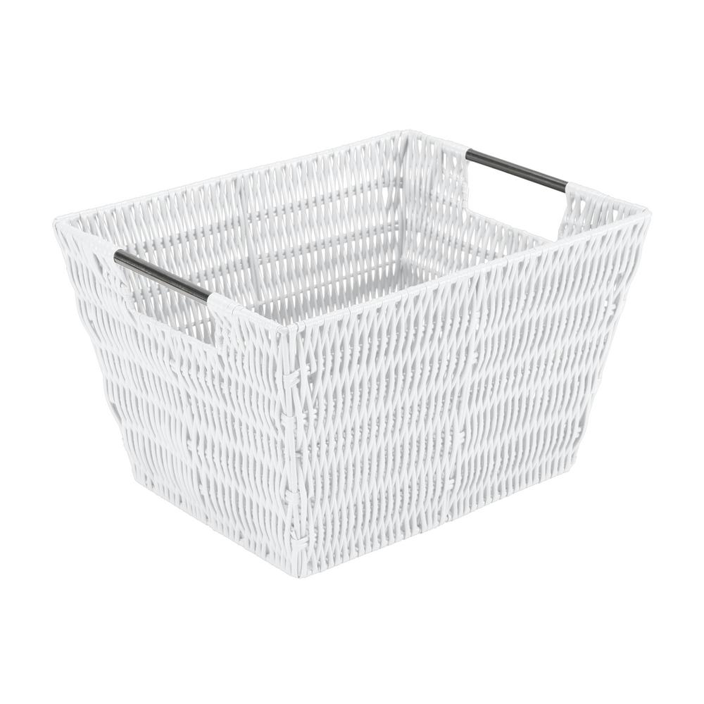 Medium Rattan Tote White