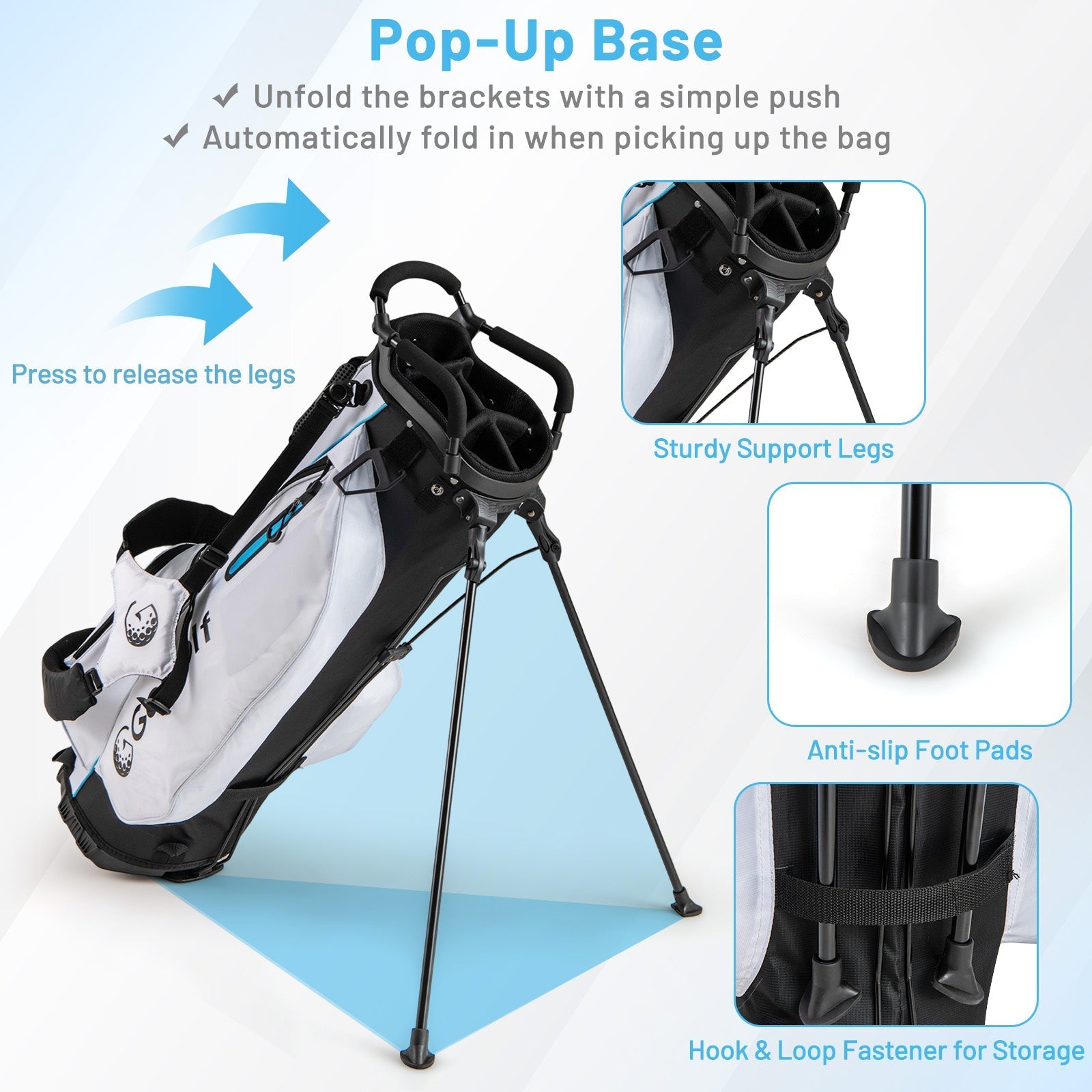 Men's Complete Golf Clubs and Bag Set-White