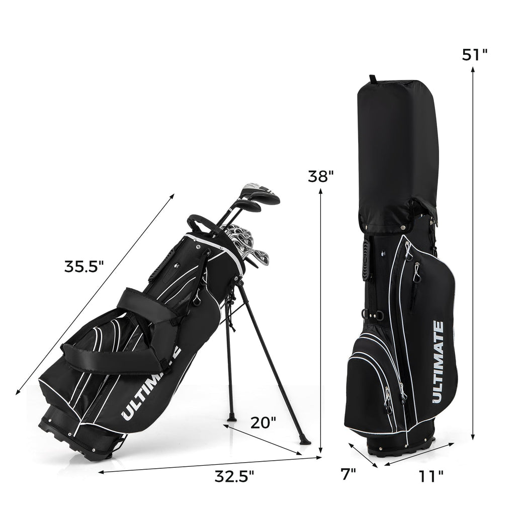 Mens LeftHanded Complete Golf Clubs and Bag Set Portable Lightweight Golf Stand Bag