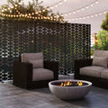Metal Privacy Screen 72 x 48 Inch Freestanding Fence Panel Indoor Outdoor-Black