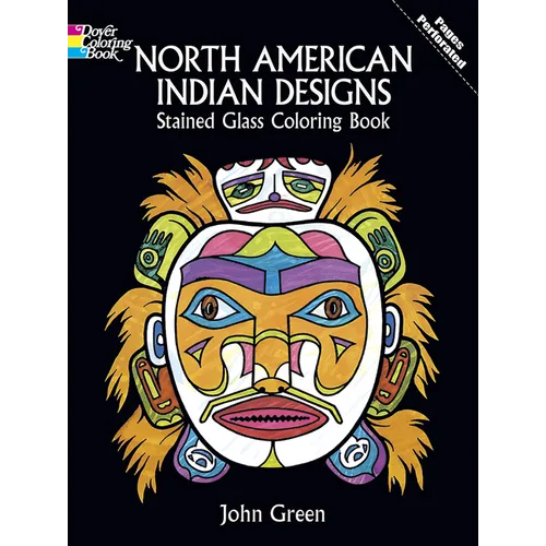 North American Indian Designs Stained Glass Coloring Book - Paperback