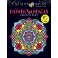 Creative Haven Flower Mandalas Coloring Book: Stunning Designs on a Dramatic Black Background - Paperback