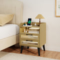Nightstand with Charging Station and LED Lights