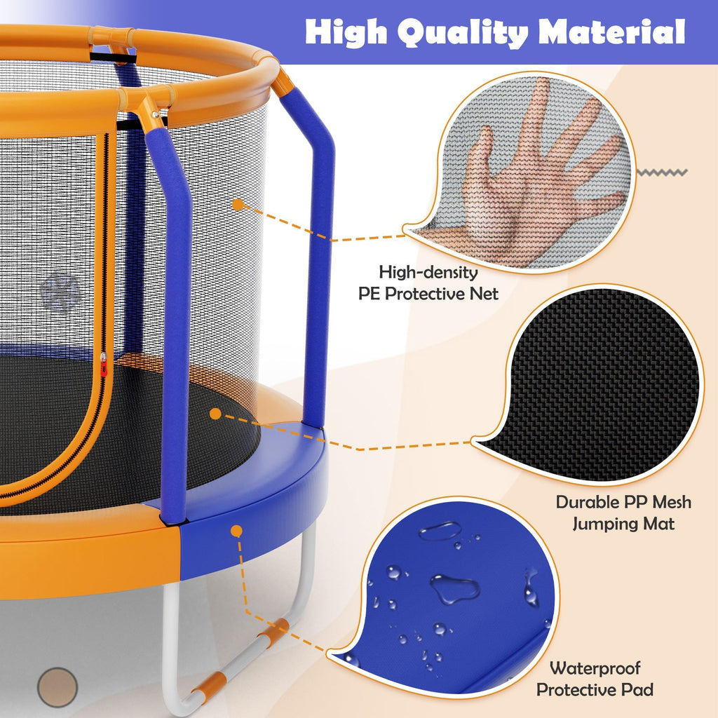 Mini Trampoline with Enclosure and Heavy-duty Metal Frame