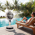 Misting Pedestal Fan Air Circulator with 90° Auto Oscillation Floor Standing Fan with 8 Speeds