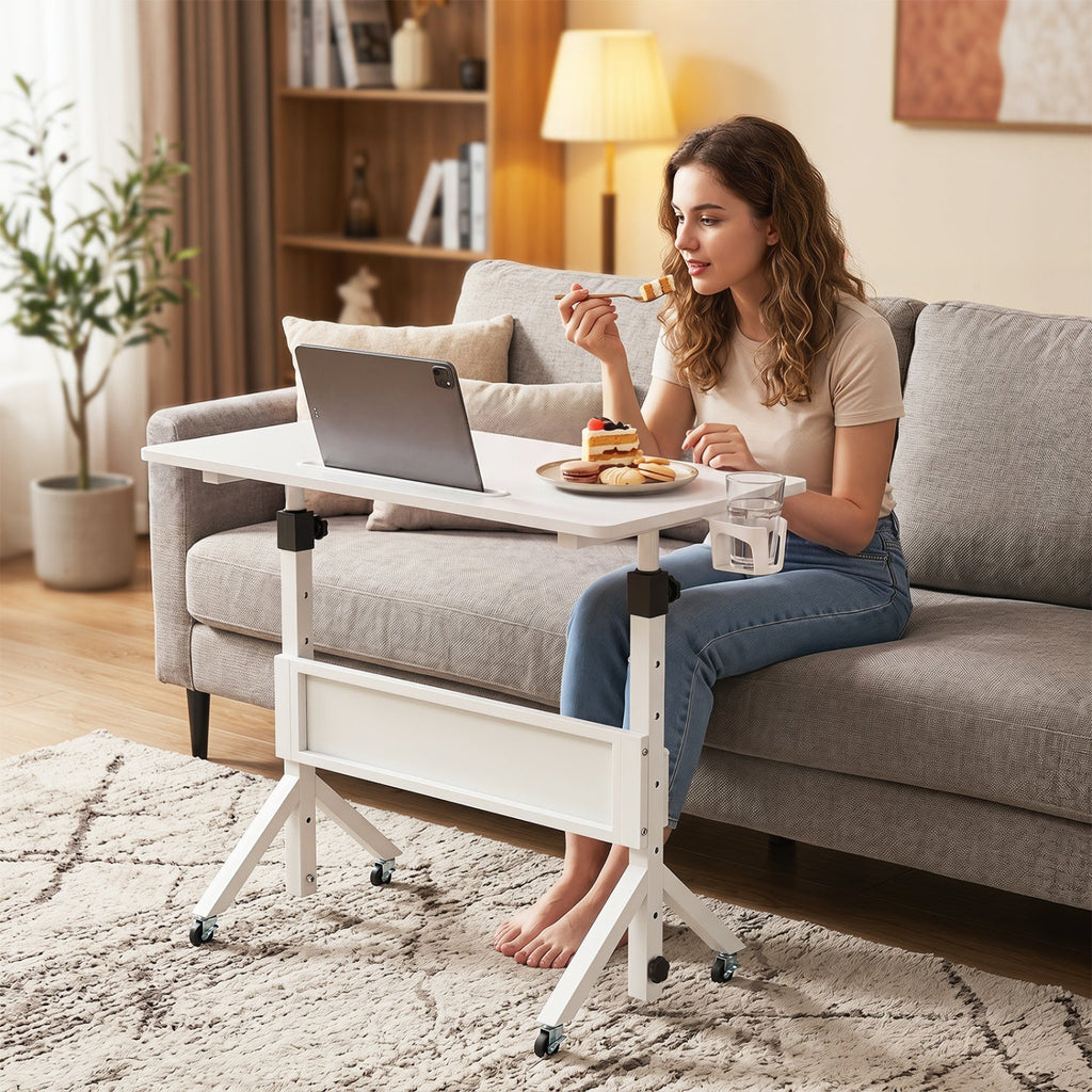 Mobile Standing Desk with Adjustable Height and Wheels