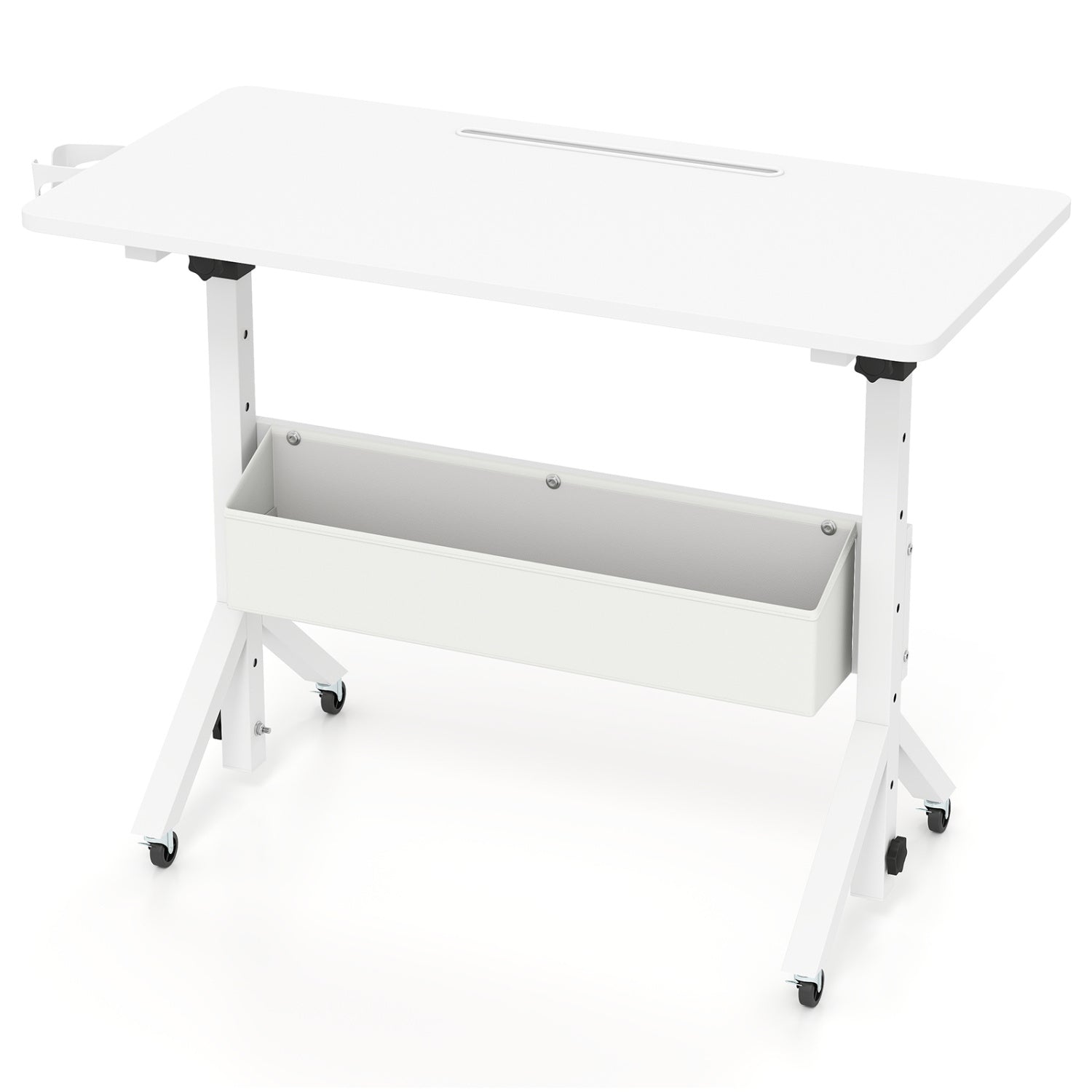Mobile Standing Desk with Adjustable Height and Wheels