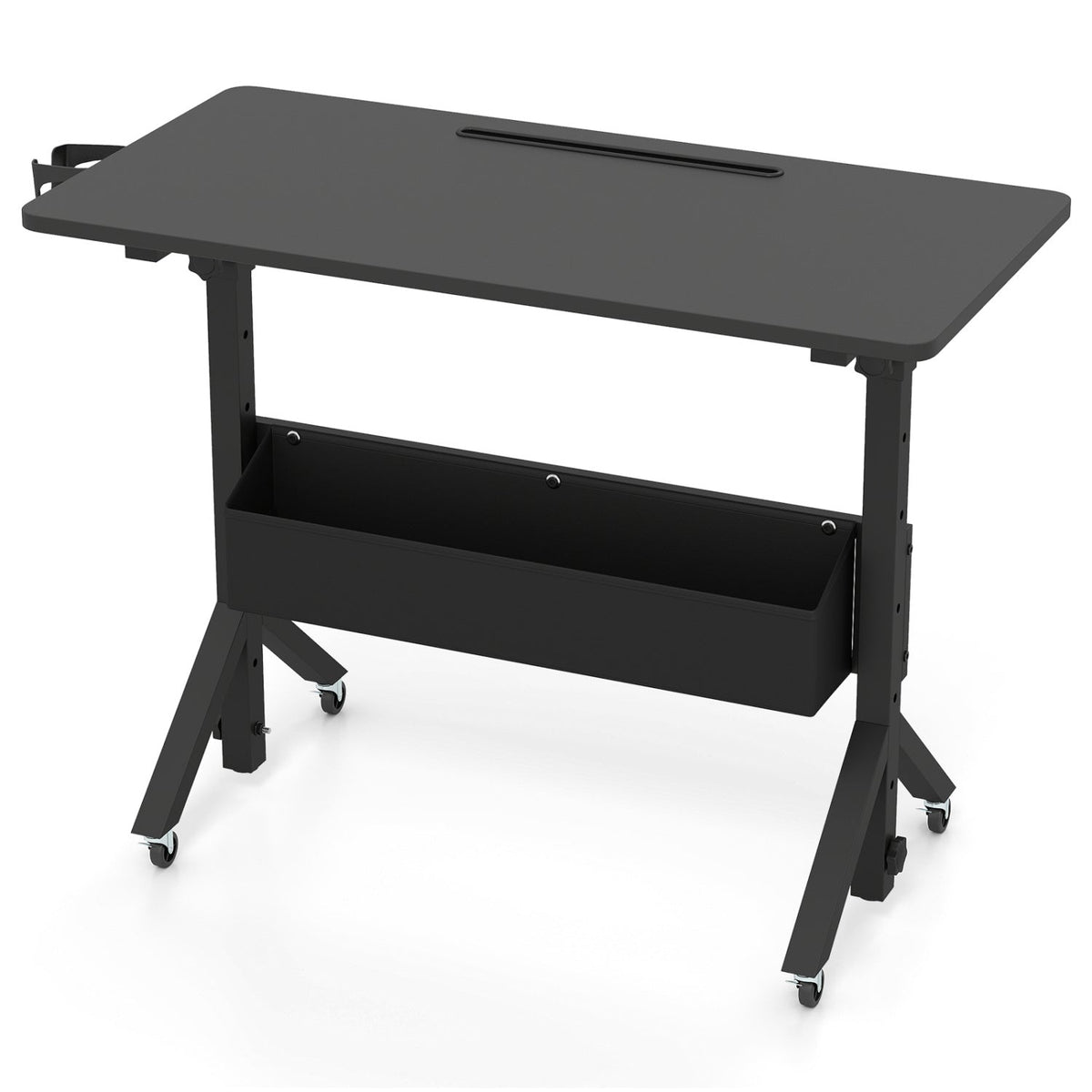 Mobile Standing Desk with Adjustable Height and Wheels