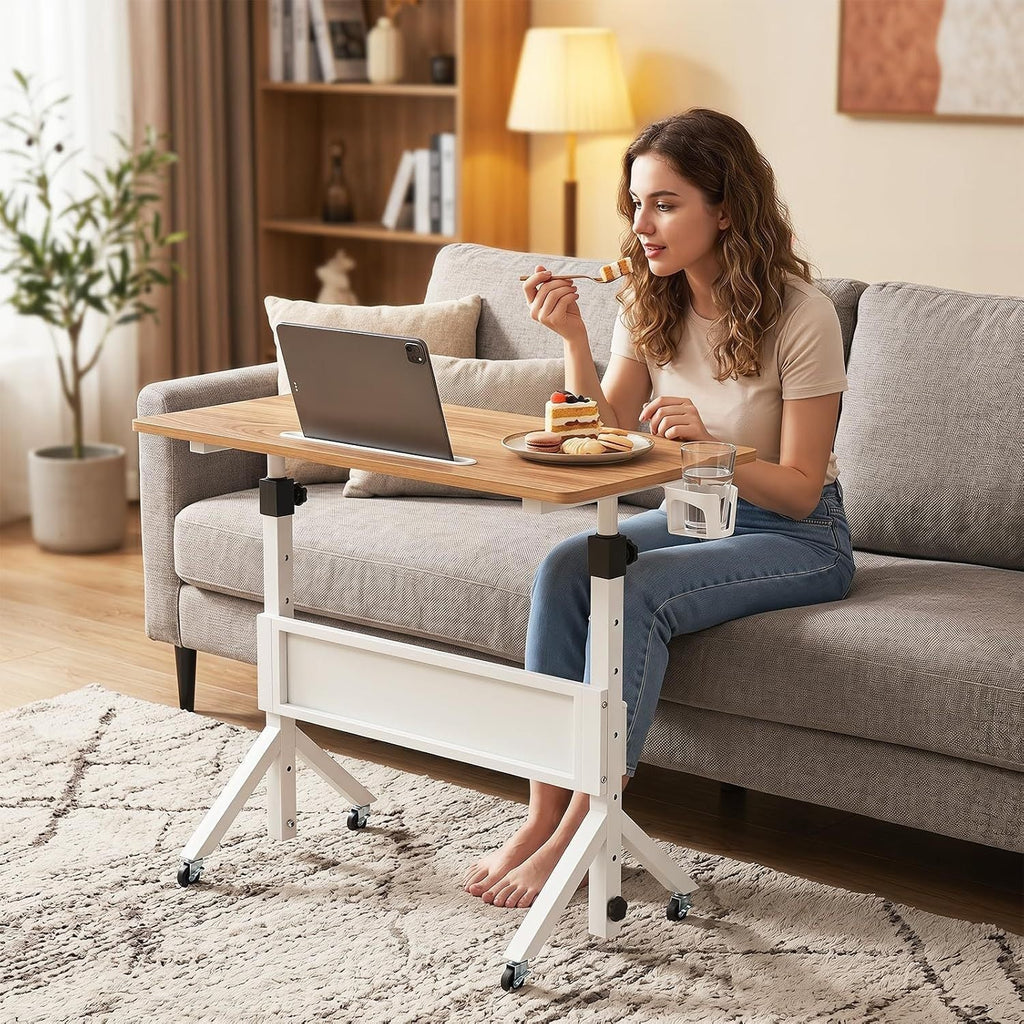 Mobile Standing Desk with Adjustable Height and Wheels