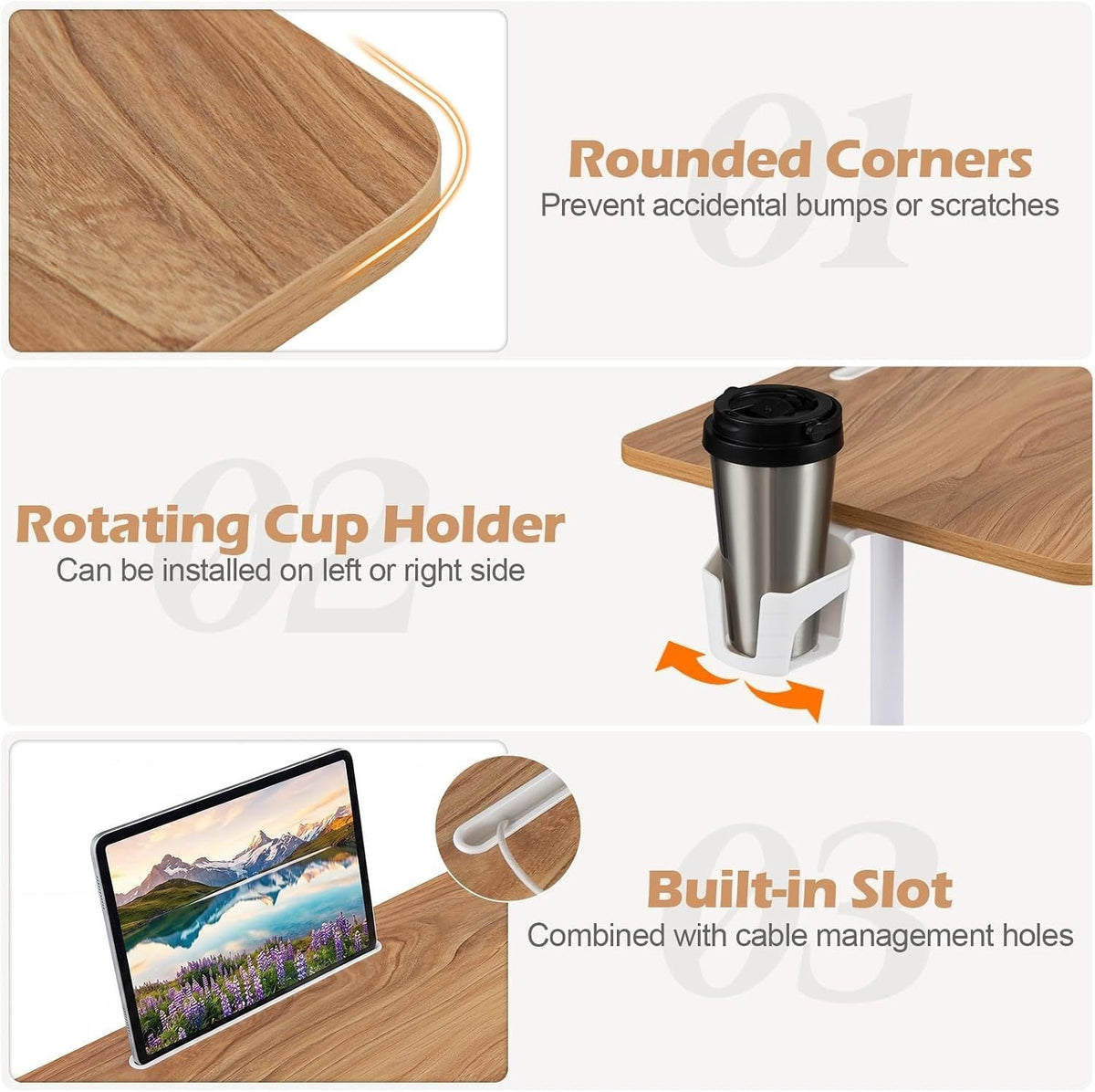 Mobile Standing Desk with Adjustable Height and Wheels