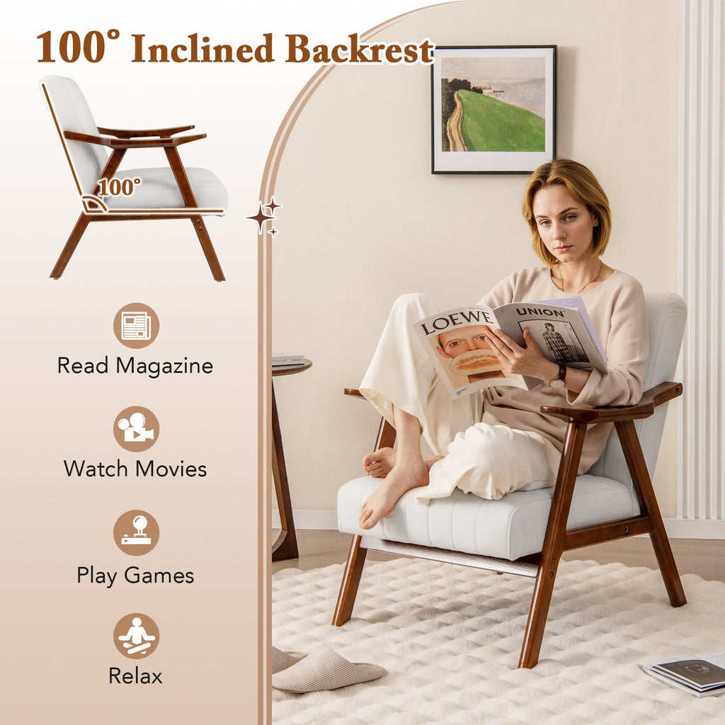 Modern Accent Chair Leisure Armchair with Felt Pads
