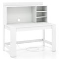 Modern Computer Desk with Hutch and Storage Shelves