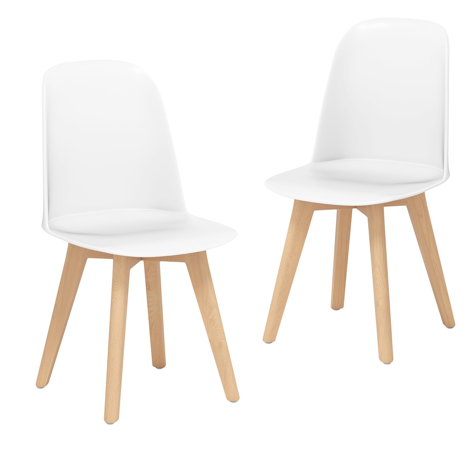 Modern Dining Chair Set of 2 with Solid Beech Wood Legs and Tilt Backrest
