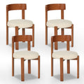 Modern Dining Chairs Set of 4 with Solid Rubber Wood Legs