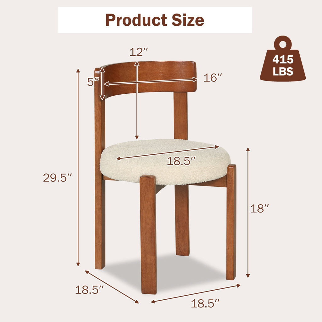 Modern Dining Chairs Set of 4 with Solid Rubber Wood Legs