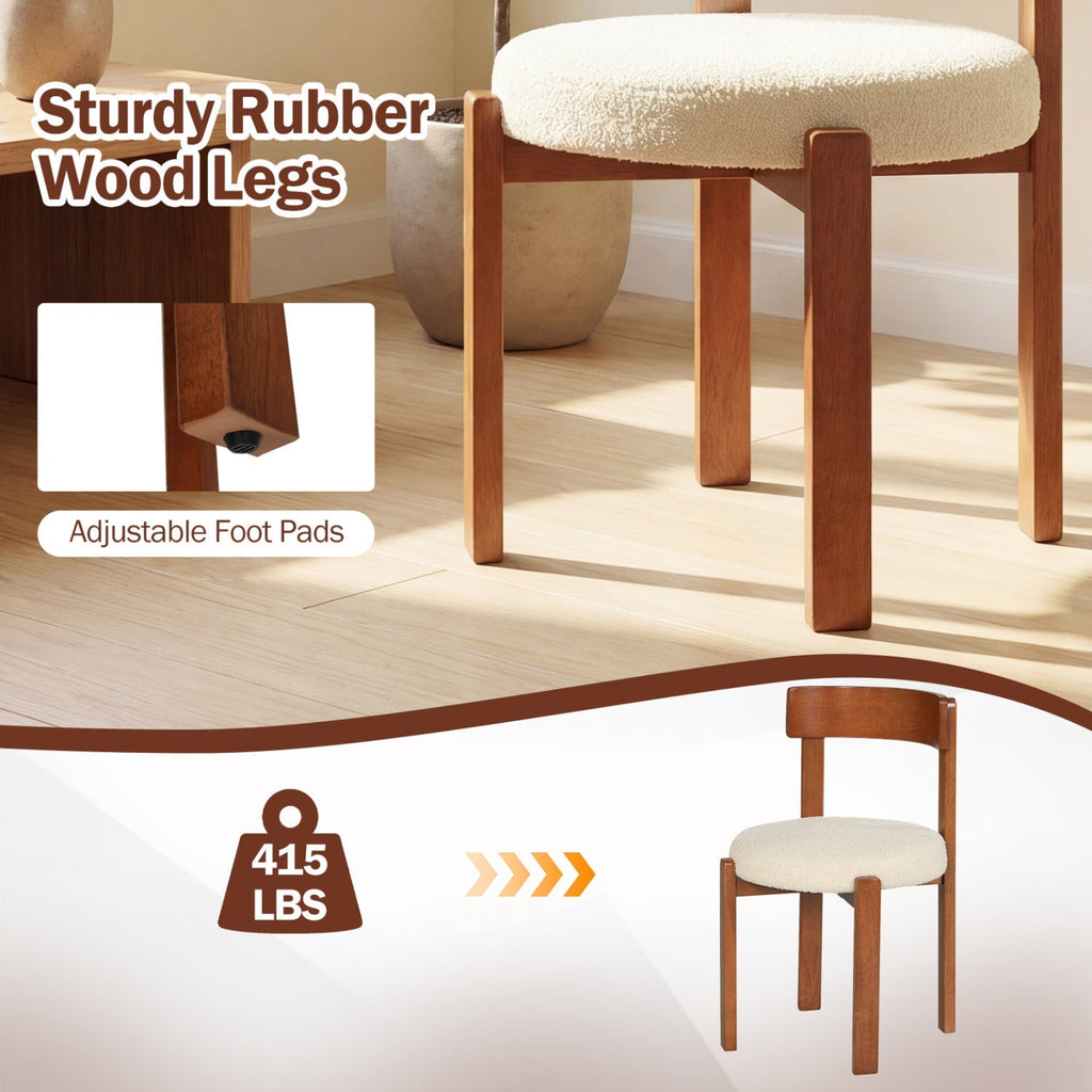 Modern Dining Chairs Set of 4 with Solid Rubber Wood Legs