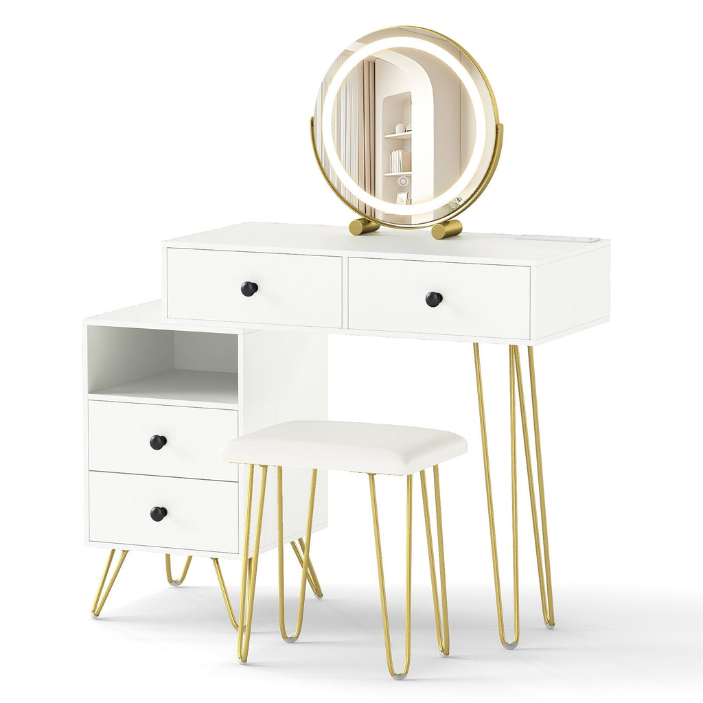Modern Dressing Table with Storage Cabinet