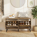 Modern Freestanding Shoe Cabinet with 2 Flip Drawers and Adjustable Shelves for Entryway-Natural