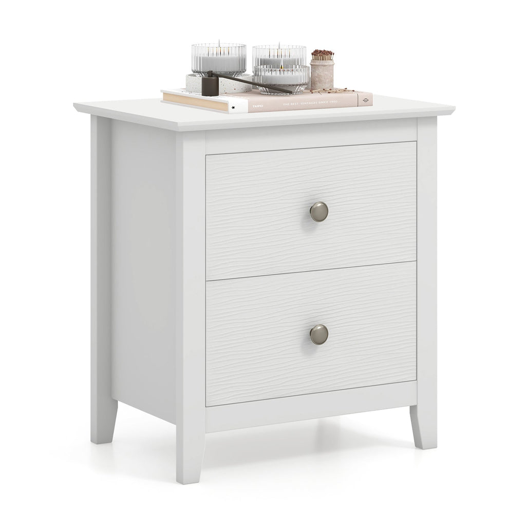 Modern Nightstand with 2 Drawers for Small Spaces