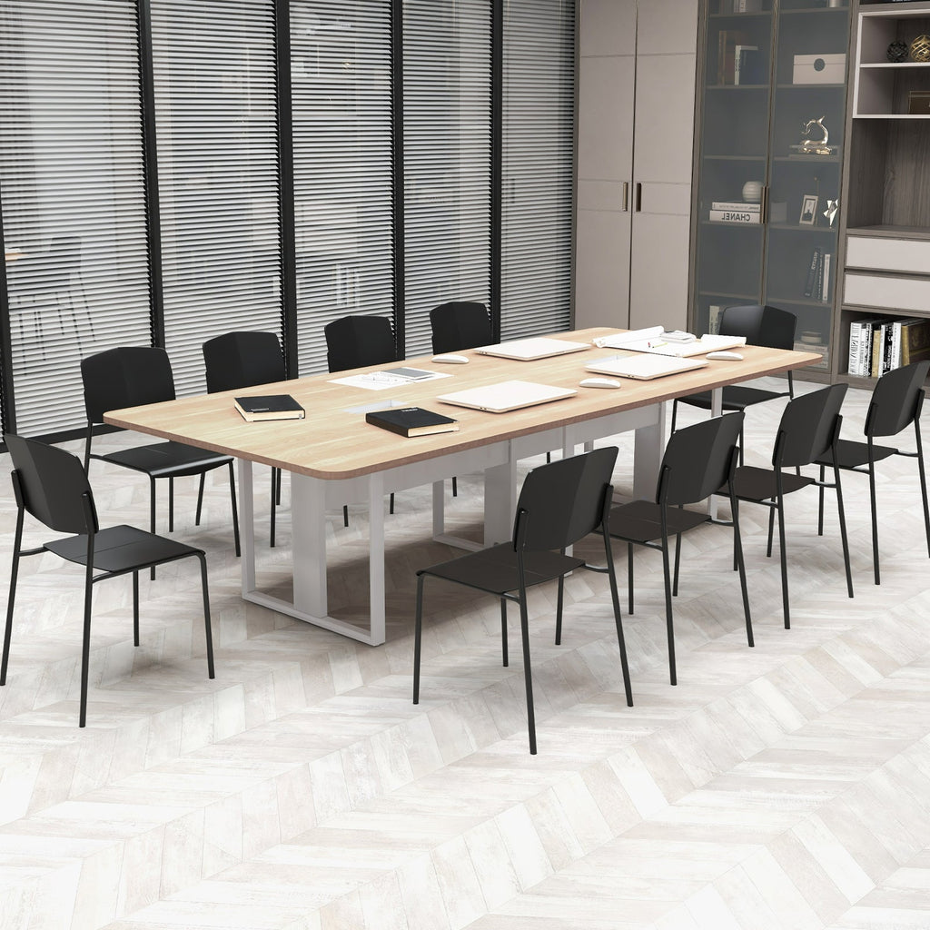 Modern Plastic Dining Chair Set of 2 with Metal Legs and Curved Back