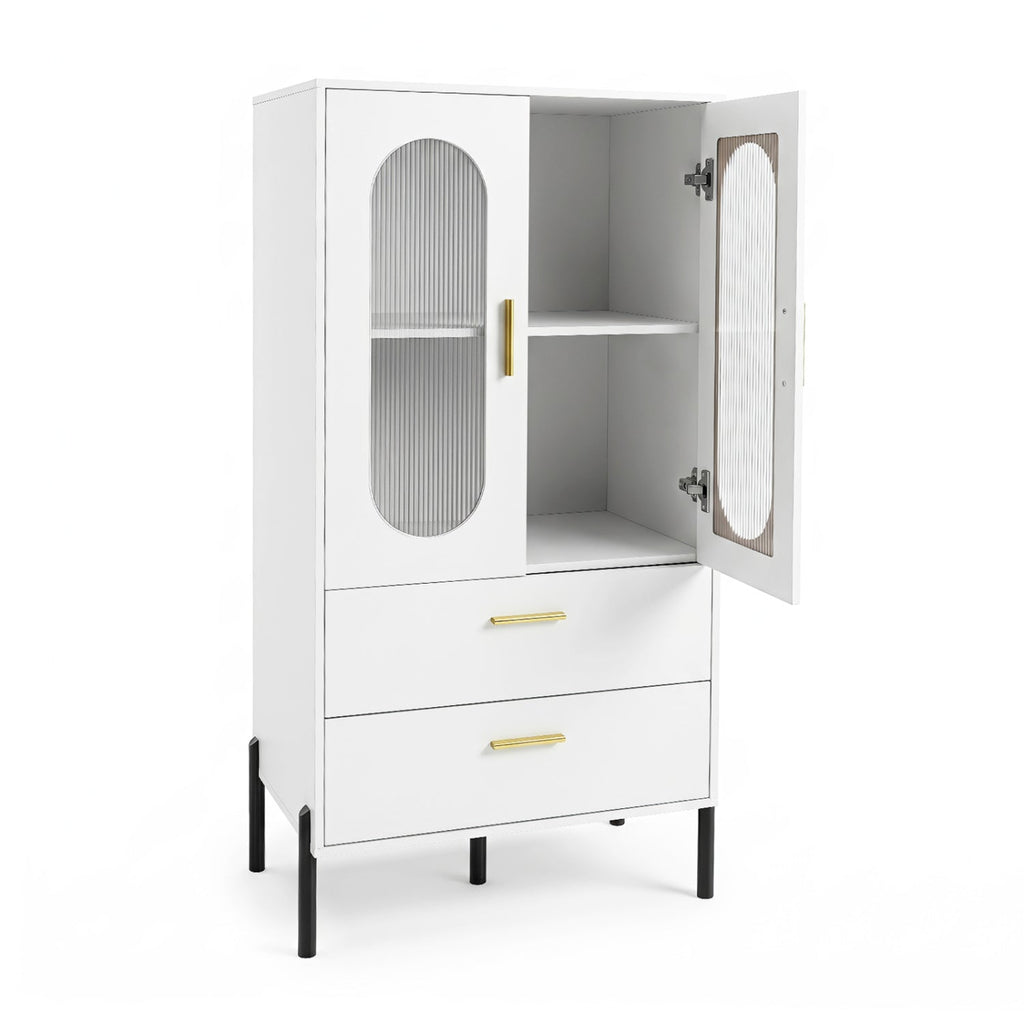 Modern Sideboard Buffet Cabinet with Fluted Doors