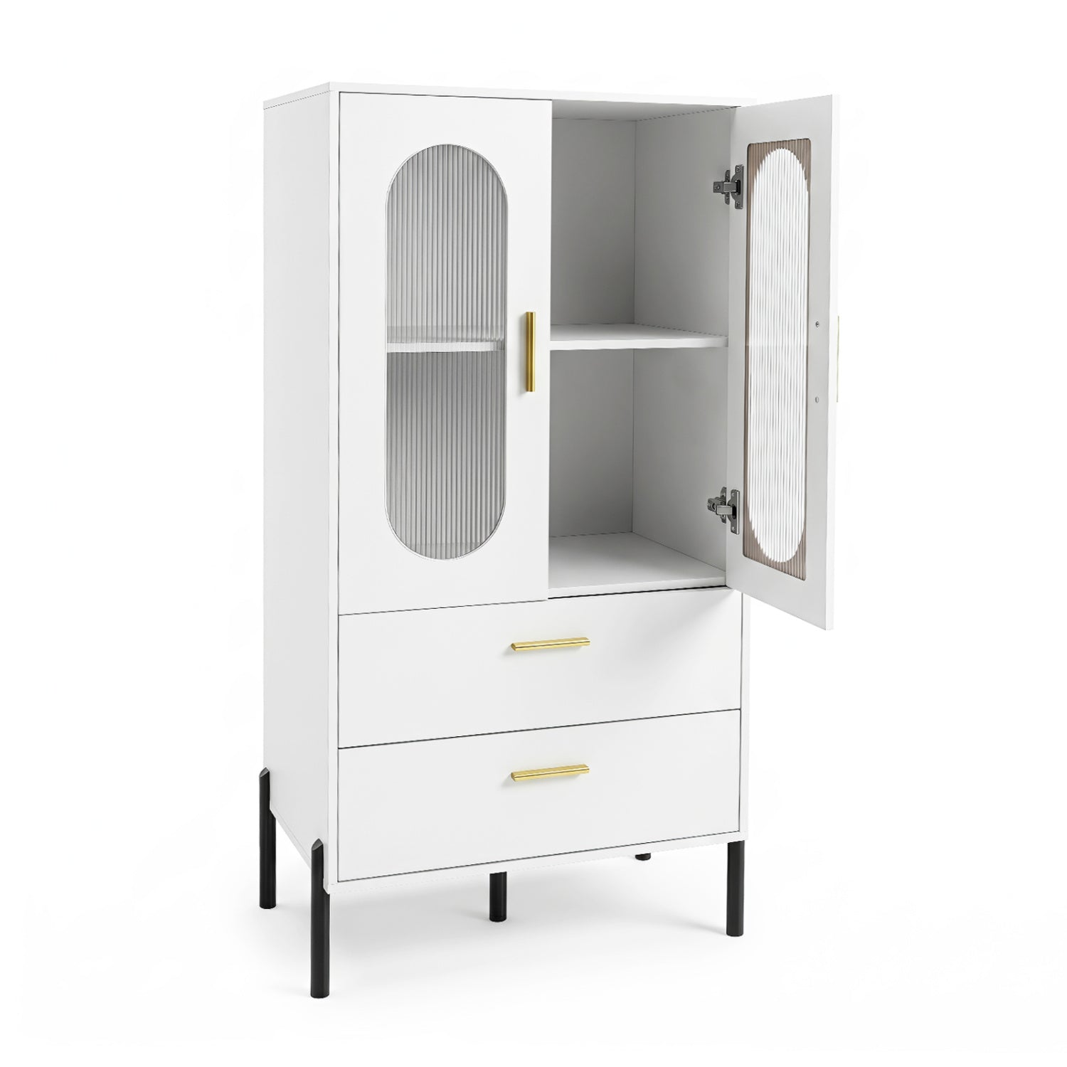 Modern Sideboard Buffet Cabinet with Fluted Doors