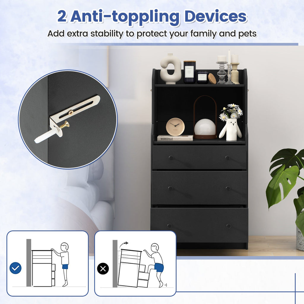 Storage Dresser with Anti-Toppling Device, 44" Tall