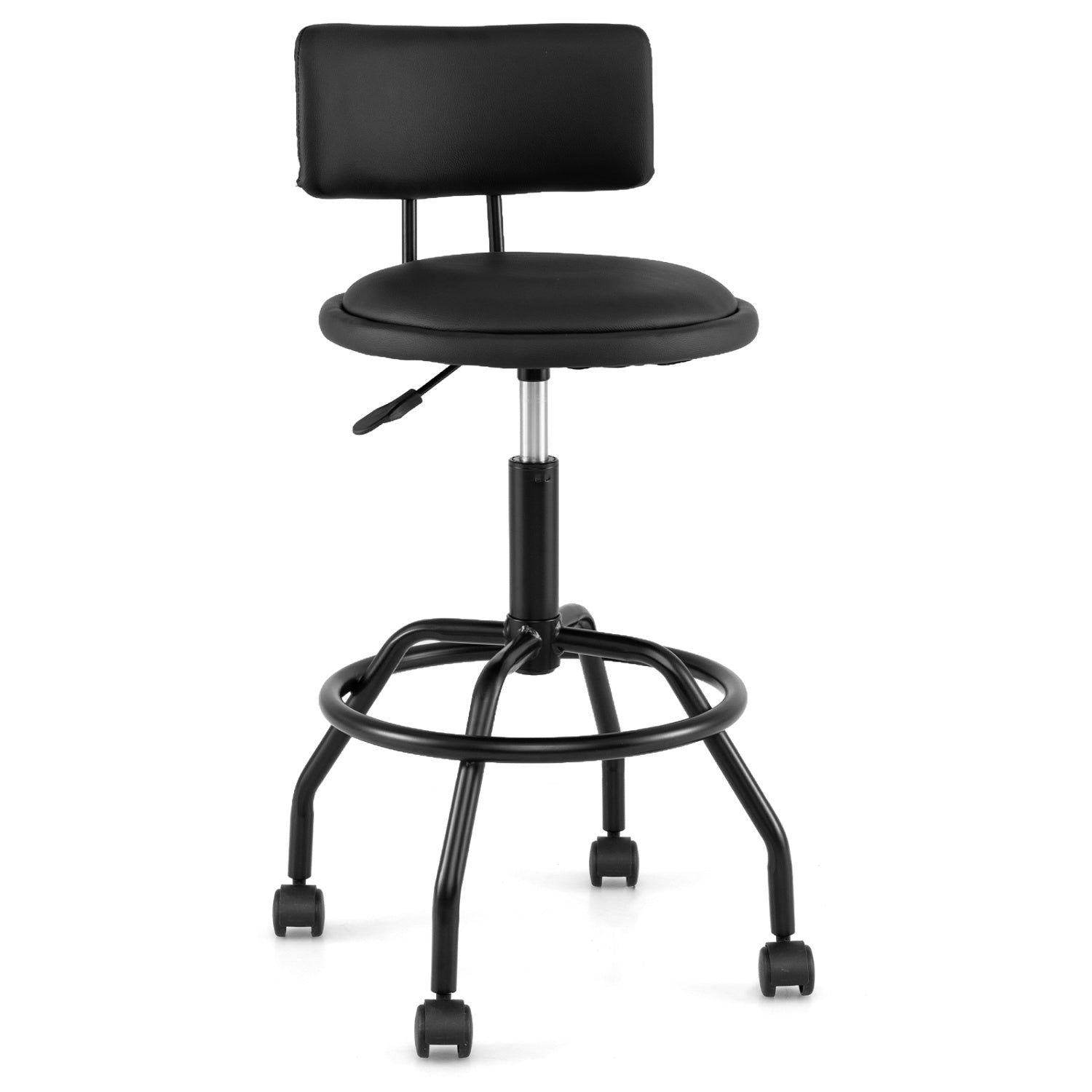 Swivel Bar Stool with Backrest - Height Adjustable
