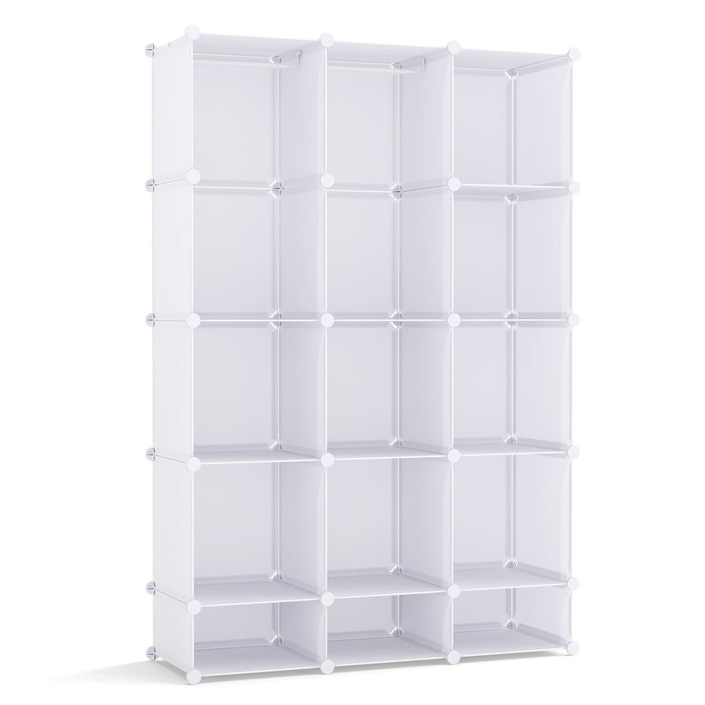 13-Cube Modular Kids Wardrobe with Hanging Rod and Shelves
