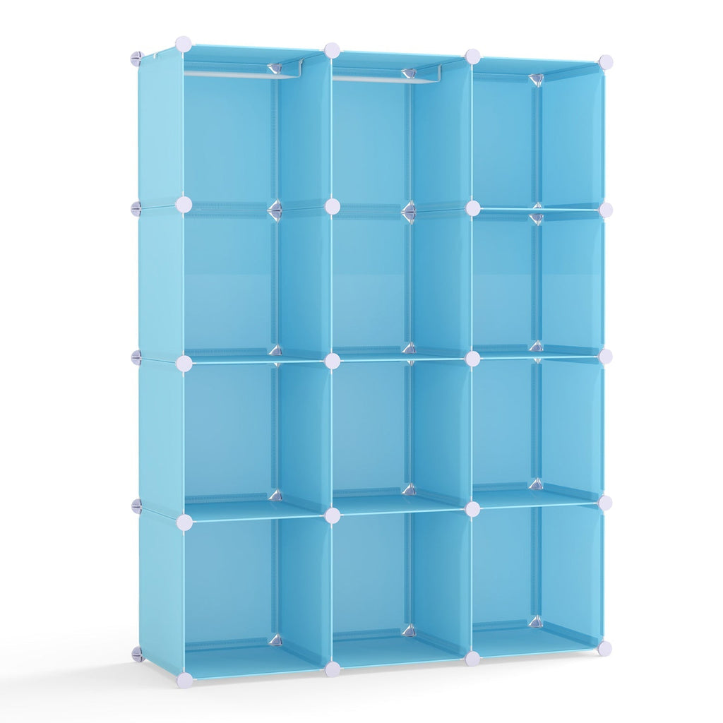 Modular Kids Wardrobe with 10 Cubes & Hanging Rod