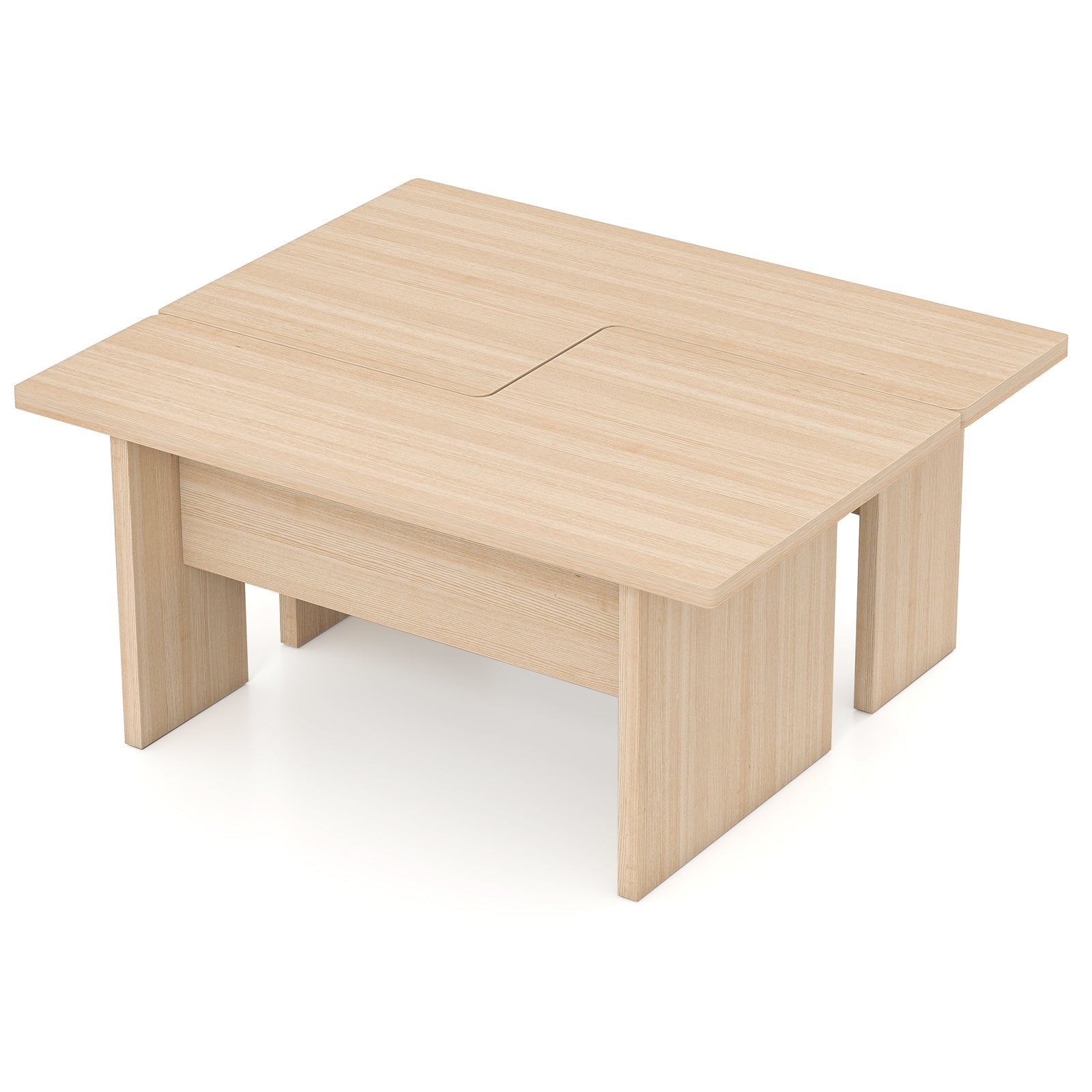 Modular Coffee Table Set of 2 L Shaped Center Tables for Small Space