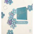 NLT Thrive Creative Journaling Devotional Bible (Hardcover Leatherlike, Teal Blue with Rose Gold) - Imitation Leather