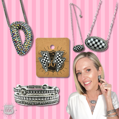 Three piece silver and rhinestone bracelet set