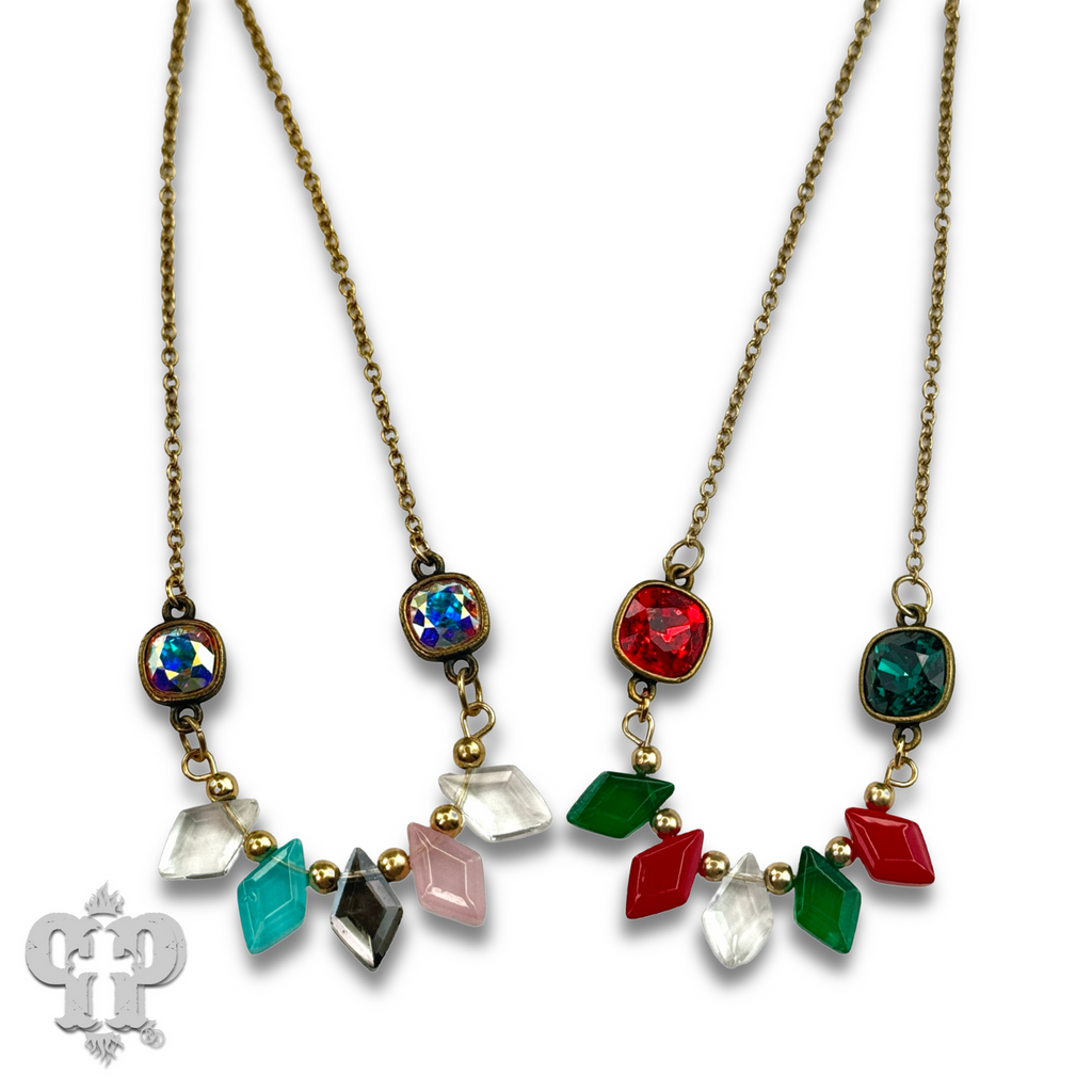 Diamond bead necklace with crystals from Swarovski®