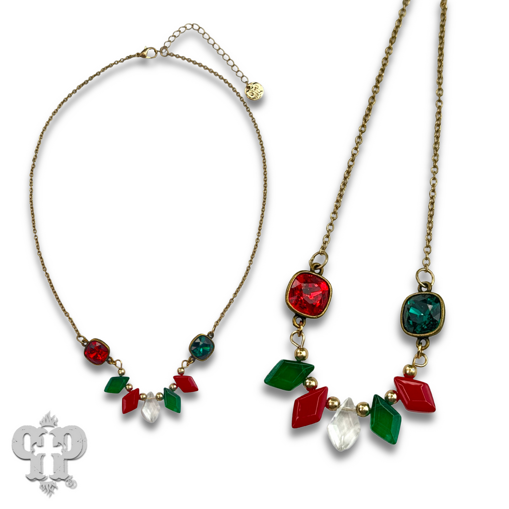 Diamond bead necklace with crystals from Swarovski®