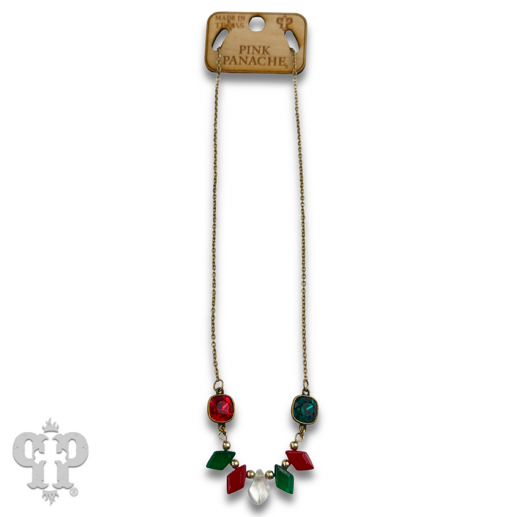 Diamond bead necklace with crystals from Swarovski®