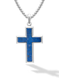 Lapis Lazuli Cross Pendant Necklace