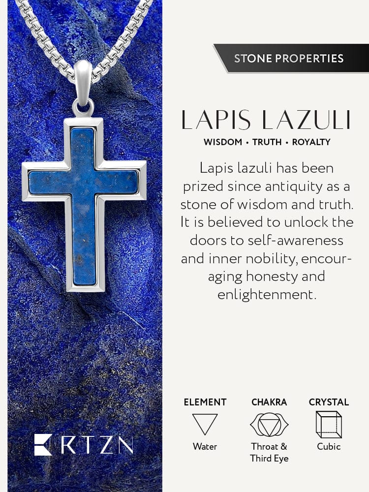 Lapis Lazuli Cross Pendant Necklace
