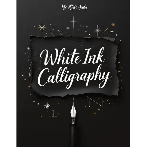 White Ink Calligraphy: Discover the Magic of Lettering on a Deep Black Background - An Artistic Exploration for Beginners - Paperback
