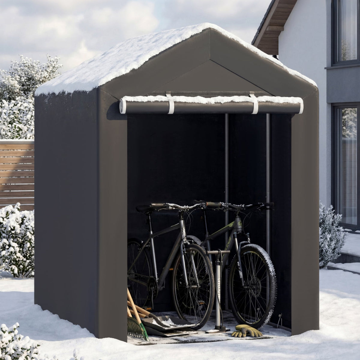 Portable Storage Shed with Roll-Up Zipper Door